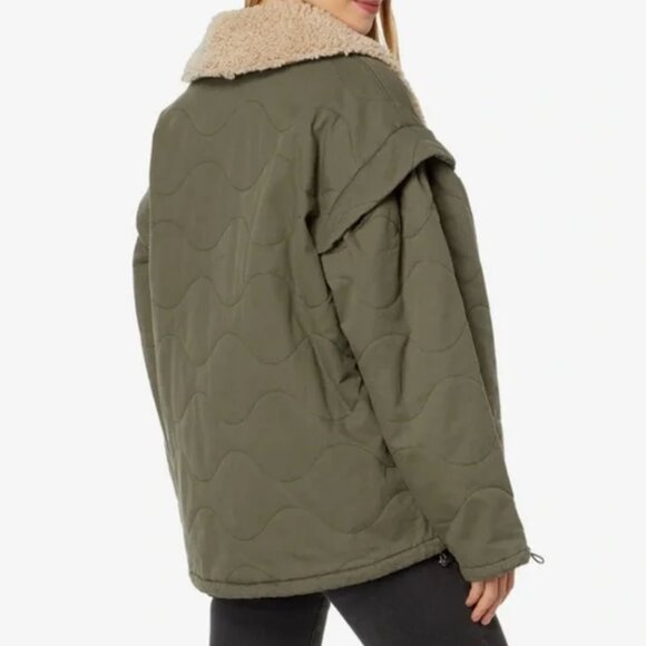 LUCKY BRAND - Olive Teddy Jacket with Sherpa Collar - Picture 2 of 4